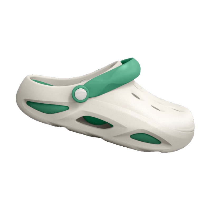 Seven Color Spun Men's Sports Hole Shoes Summer Outdoor Thick Sole Water-Resistant Beach Non-Slip Green Slippers Size 36-37
