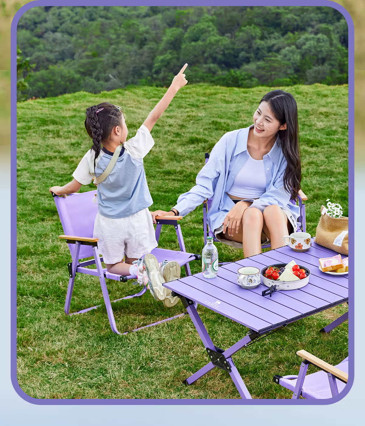 CAMEL Outdoor Egg Roll Table Camping Table and Chair Camping Equipment Picnic Folding Table 0114C Natural Wood Color 13