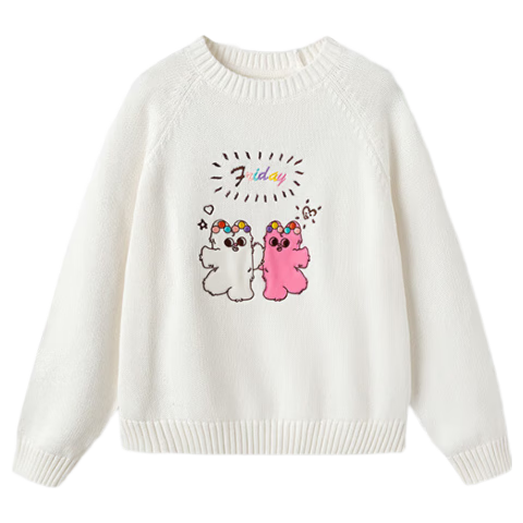 Balabala Girls' Knit Sweater Children's Winter Sweater [Naipupu IP Mall Same Style] Sweet Warm Knitwear