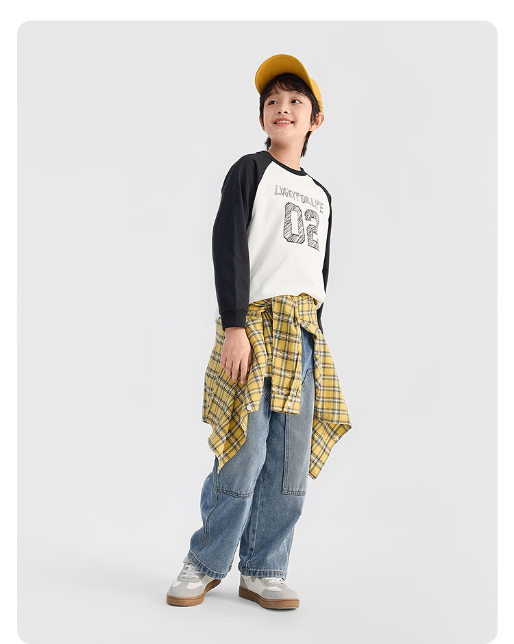 Balabala Kids Long Sleeve T-Shirt Boys 2026 Spring Top Girls Base Shirt [Mall Same Style] 9