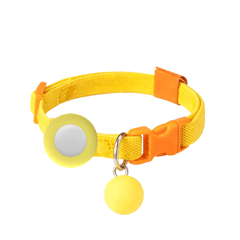 GDGO New Year Limited Edition Apple Anti-Lost Locator Compatible with AirTag Anti-Slip for Stray Cats and Dogs Pet Anti-Choking Collar MFi Yellow