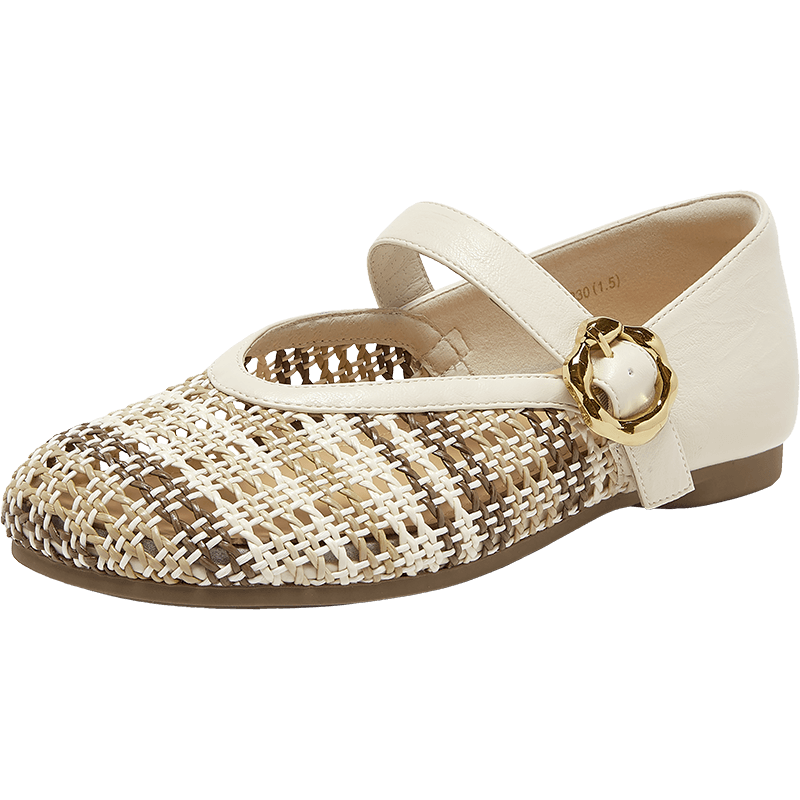 Basto 26 Summer Mary Jane Shoes Fashion Casual Retro Women's Flats F1059BQ6 Beige 37