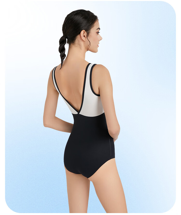 Arena Women's New South France Style Slim Sexy Sleeveless One-Piece Triangle Swimsuit Black and White XL 8