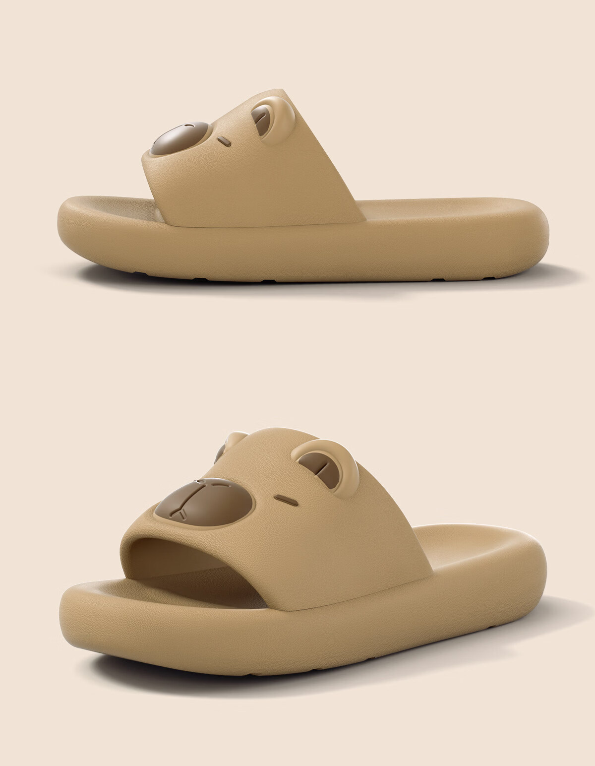 CXOCSI Capybara Parent-Child Slippers Women's Home Non-Slip Outdoor Wear Children's Cartoon Men's Sandals Khaki Size 42-43 19