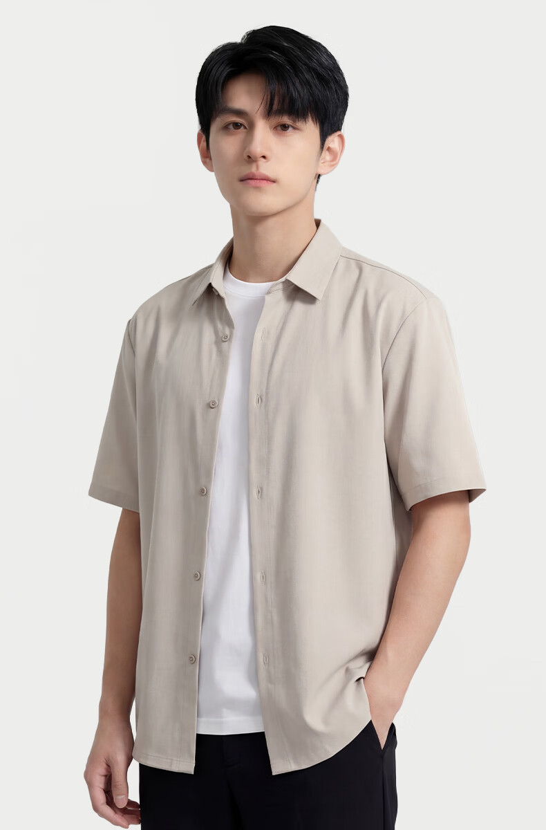 Baleno Summer New Men's Shirt Lightweight Breathable Loose Comfortable Versatile Short Sleeve Casual Simple Ice Feeling Trendy Top 18