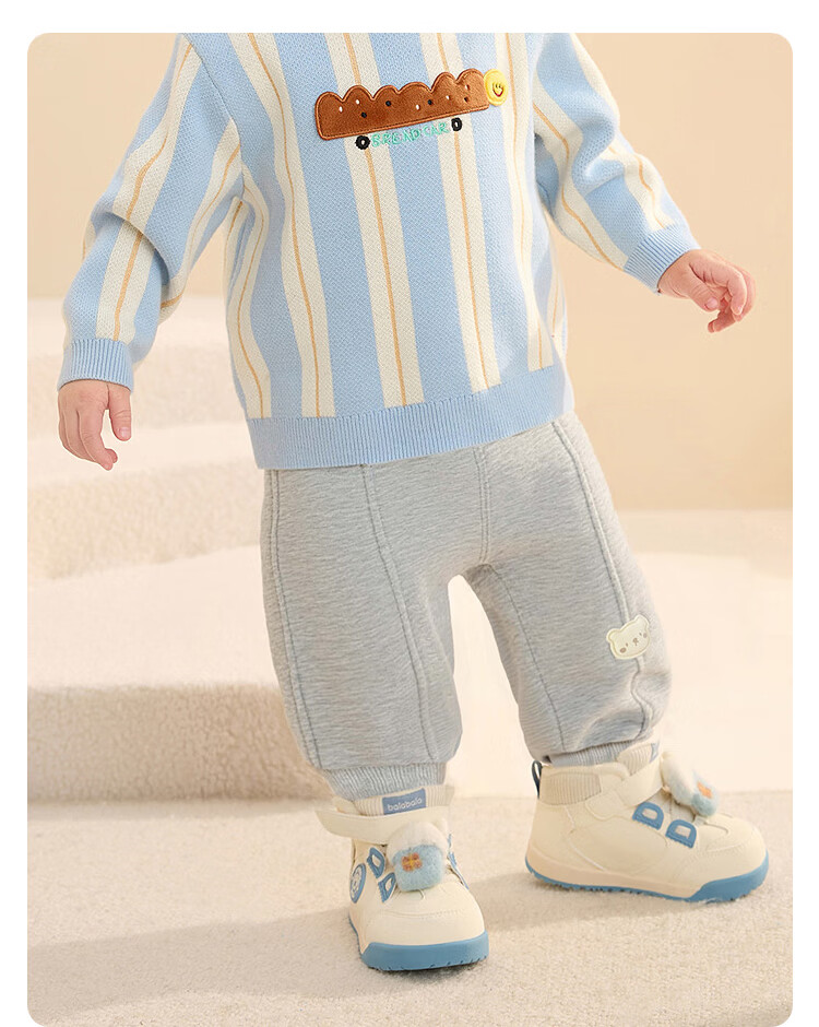 Balabala Kids Pants Boys Girls 2026 New Spring Autumn Baby Warm Casual Sports Cartoon Trendy Pants 12