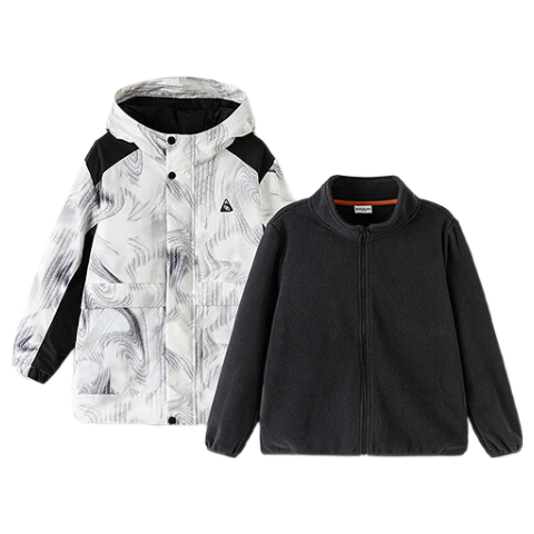 Balabala Boys' Cotton Padded Jacket Two-Piece Set 2025 Autumn Winter Waterproof Windproof Warm Trendy 208425106102