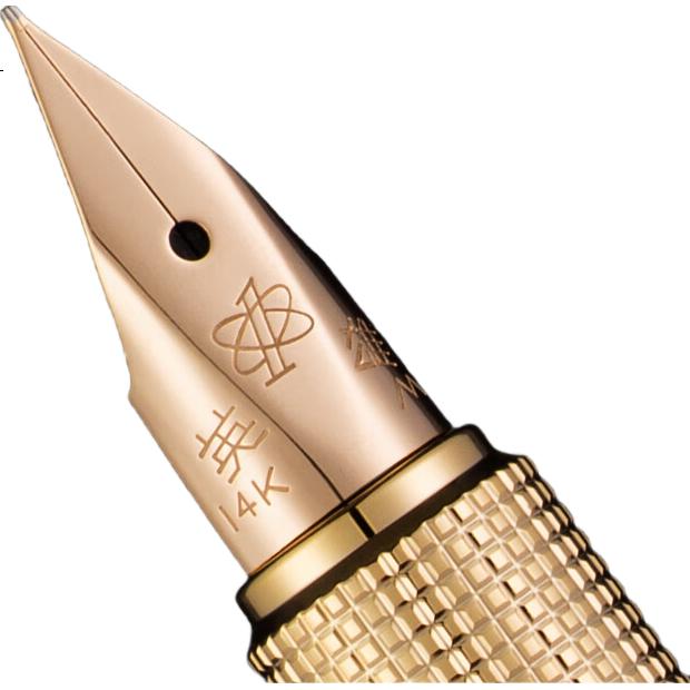 HERO Premium Fountain Pen And Signature Pen, Mingzhi 200E Series 14K High-End Gold Pen, Mid-Autumn Festival, National Day, Birthday Gift, High-End Business Stationery Present, Gray Barrel with Gold Clip