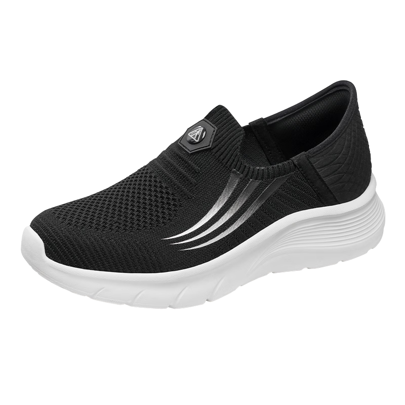 Zulijian Elderly Shoes Middle-aged and Senior Soft Sole Casual Walking Shoes Lightweight Dad Shoes 26117007T Black Men Size 41