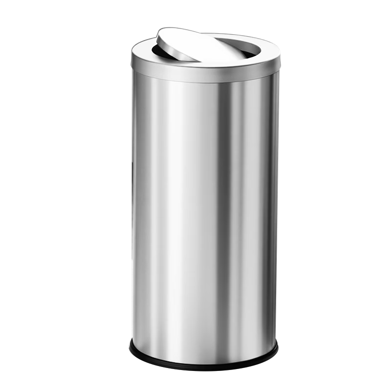 Supercloud Stainless Steel Trash Can Large 20L Flip-Top Upright Indoor Outdoor Mall Hotel Swing Lid Hong Kong Style Garbage Bin