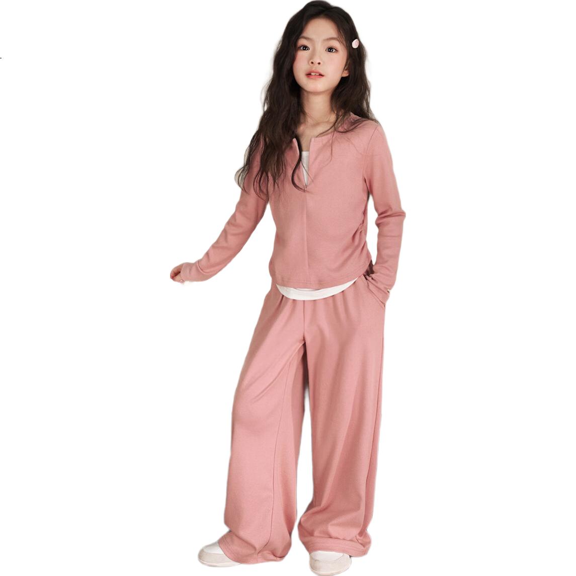 Детский спортивный костюм LUSON Chen Da Zhu, для девочек, толстовка и брюки, 2025 Осень, повседневный, 2 предмета