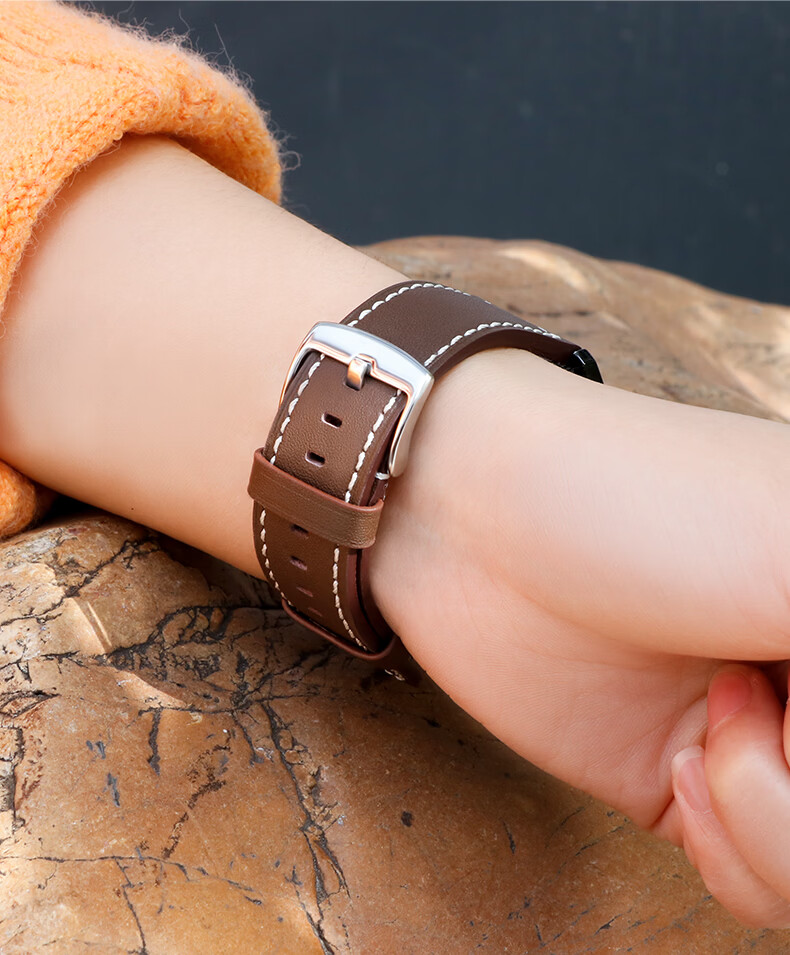 BHO Genuine Leather Apple Watch Band for Series 11/10/9/8/7/6/5/Ultra 2/1/SE3 First Layer Cowhide Strap 3