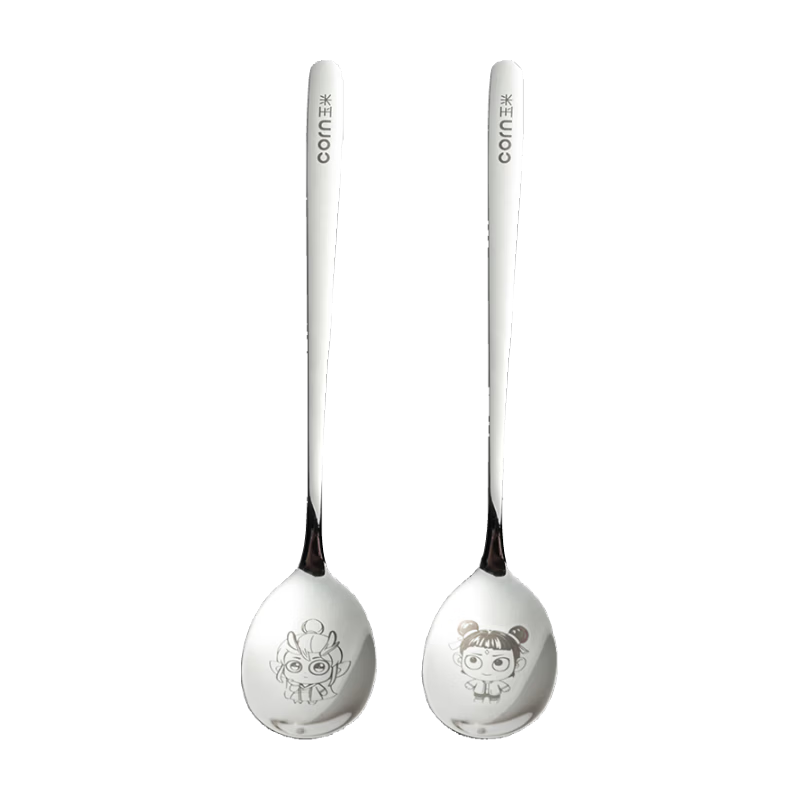 Corn Nezha Children's Cute Long Handle Spoon Personal Use Soup Spoon High-Quality Dining Spoon