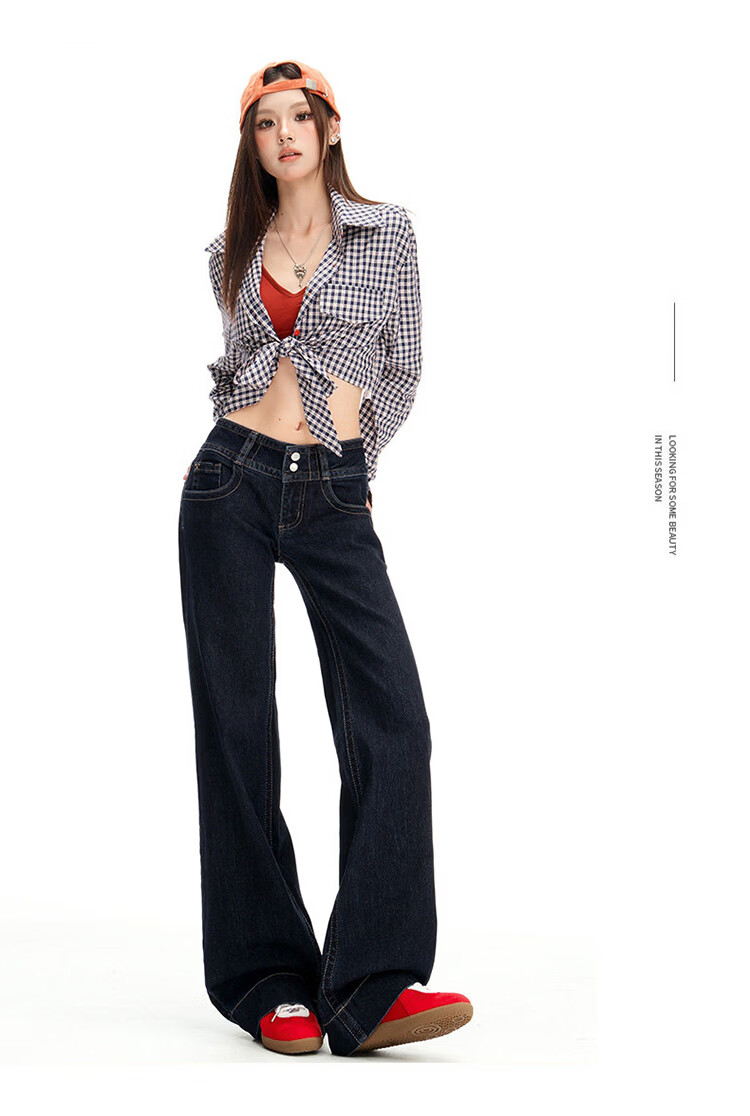 Freedom Style Tencel Slim Flared Jeans for Women 2026 Spring New Low Waist Slim Fit Draped Flared Pants 16