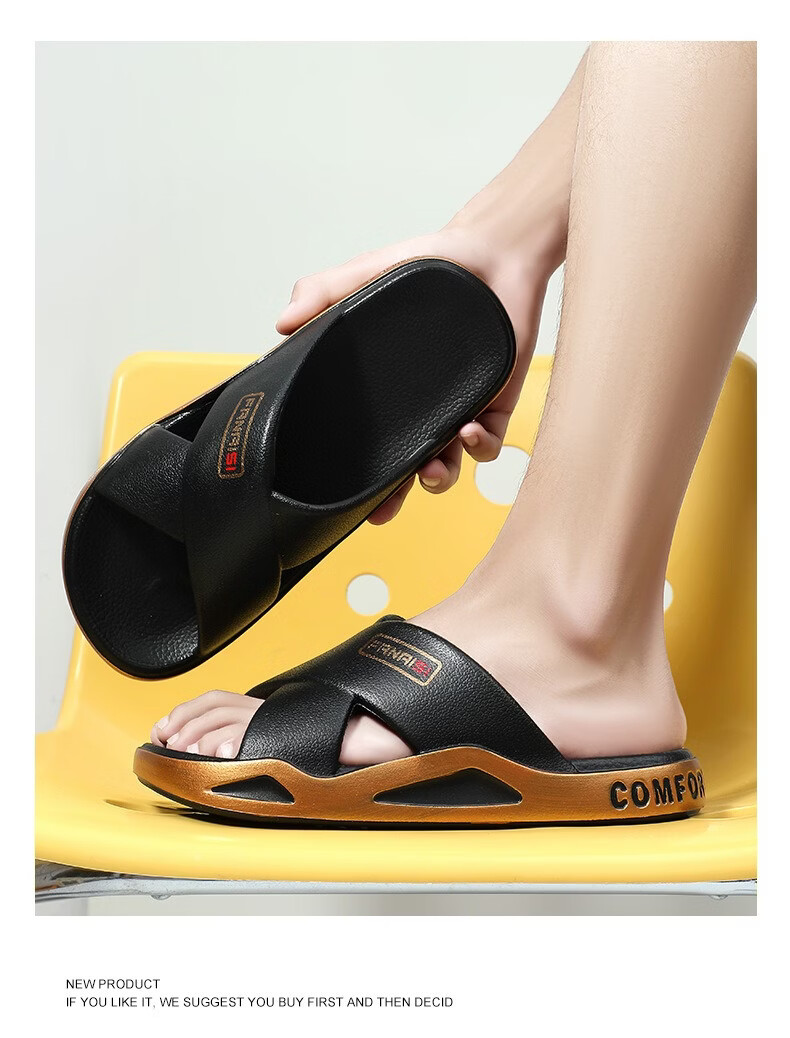 YUZHAOLIN Men's Fashion Sports Beach Slippers Comfortable Soft Sole Sandals 14