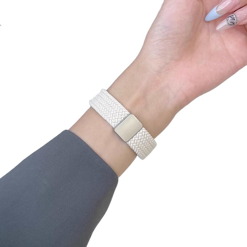 Ремешок Iboann из плетеного нейлона с магнитной застежкой для Xiaomi Band 9/10, совместимый с Xiaomi Band 8, дышащий летний стиль, универсальный аксессуар для Xiaomi 9/8, цвет "Звездное небо"