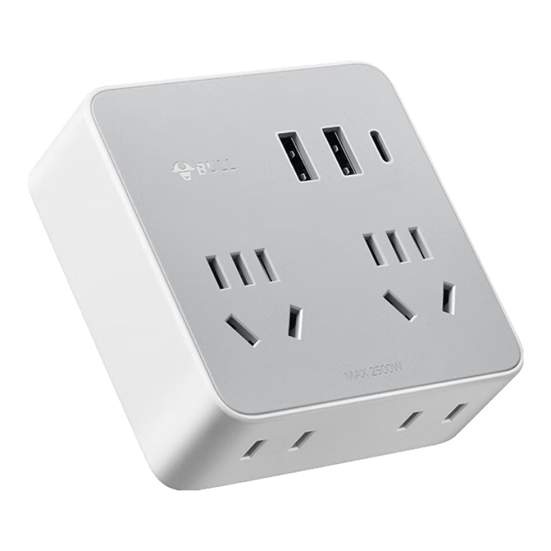 BULL 30W PD Fast Charging 86-Type Sliding Movable Adapter/usb Socket/wireless One-To Multifunctional Suitable for Straight/angled Five-Hole, 1C2A+4-Position Master Switch