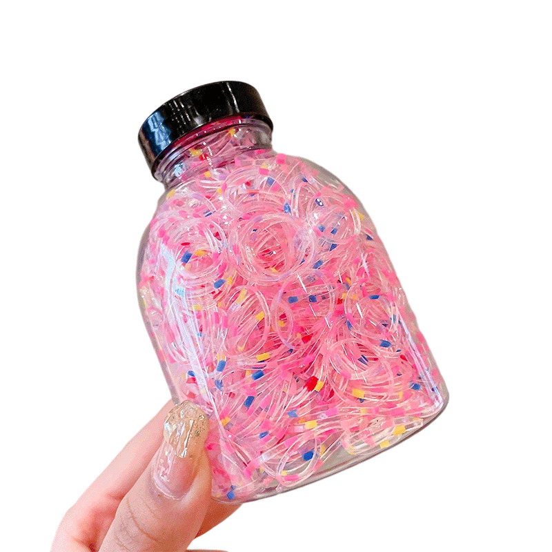 Jianyingshu Packaged Colorful Elastic Hair Ties 1000pcs Children's Disposable High Elasticity Rubber Bands Hair Rings