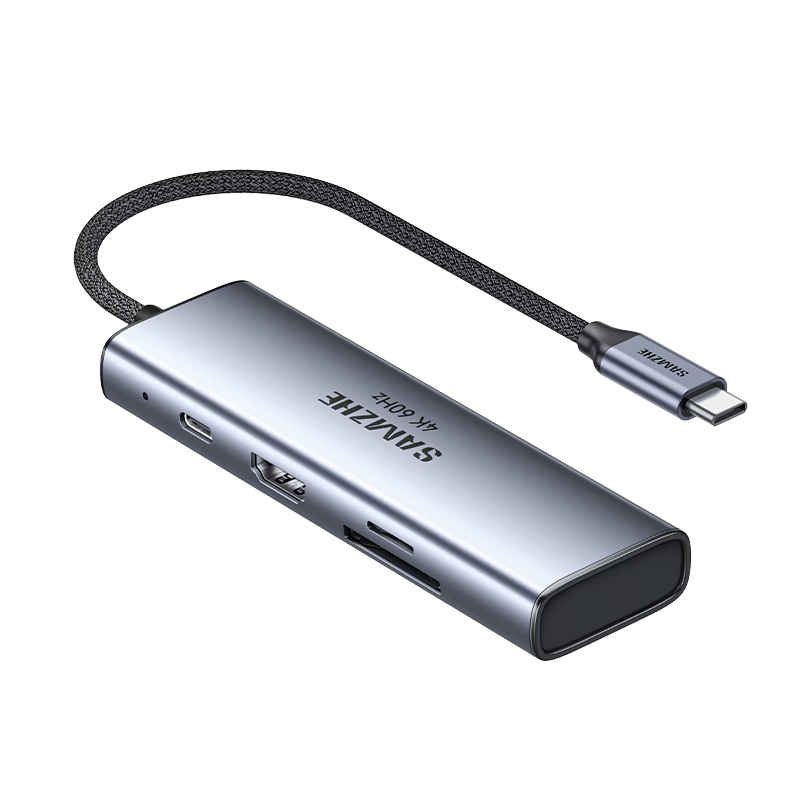 Sanze Type-C Docking Station HDMI Adapter 4K60Hz Multiport Hub SD Card Reader TF USB3.0 Splitter for MacBook Laptop DKK7-S