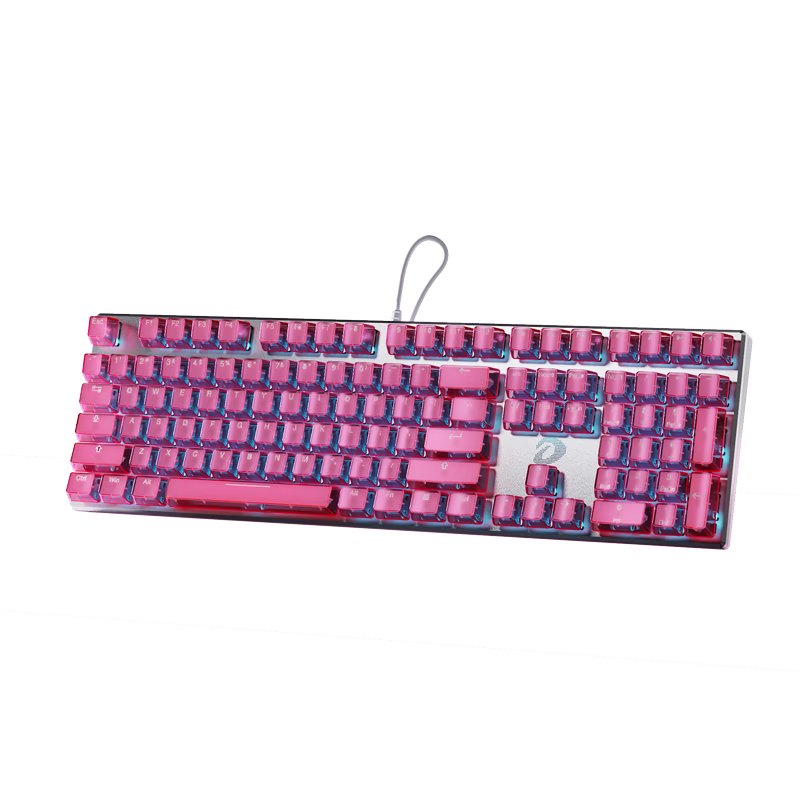 Dareu EK815 Mechanical Alloy Edition Wired Gaming Keyboard Esports Keyboard 0ms Delay 108-Key Anti-Ghosting Single Backlight Magenta Brown Switch