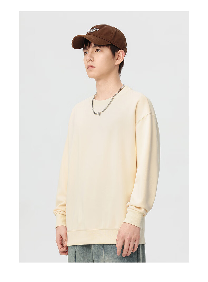 Jeanswest Men's Pullover Hoodie Spring Autumn Trendy Solid Color Breathable Comfortable Black 2XL 15