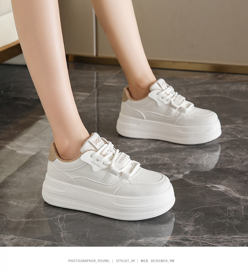 Cartelo Crocodile Women's Casual Shoes Fashion White Sneakers Spring Thick Sole Versatile Sports Shoes 1687 Mika Size 37 6