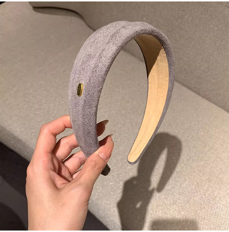 YeFeiLi Hong Kong Style Suede Wide Headband Women High-End 2026 New Hair Accessories Elegant Hair Hoop Heightening Crown Hair Clip Hair Ornament 7