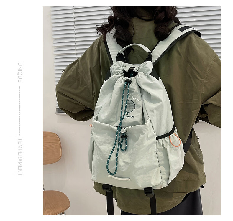 40,000km Lightweight Badminton Bag Women's Outdoor Bag Tennis Racket Bag Men's Backpack Hiking Cycling Sports Swimming Double Shoulder Backpack 15