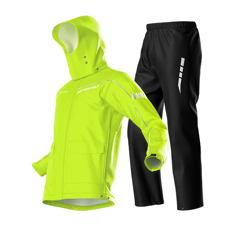 MOTOWOLF Motorcycle Riding Raincoat and Rain Pants Separate Set Waterproof Riding Travel Commuting Suit