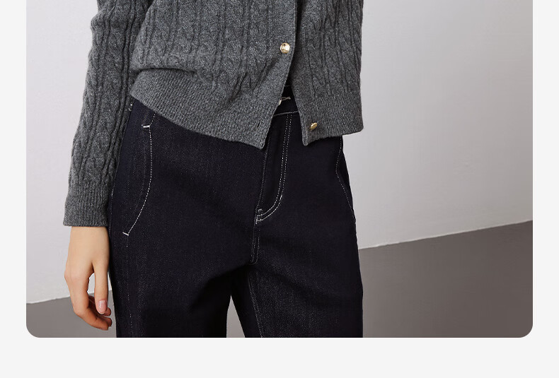 Navigare Italian Small Sailboat Autumn And Winter Women's All-Wool Jacket, Cable Knit Sweater Cardigan 2334094508 M 33