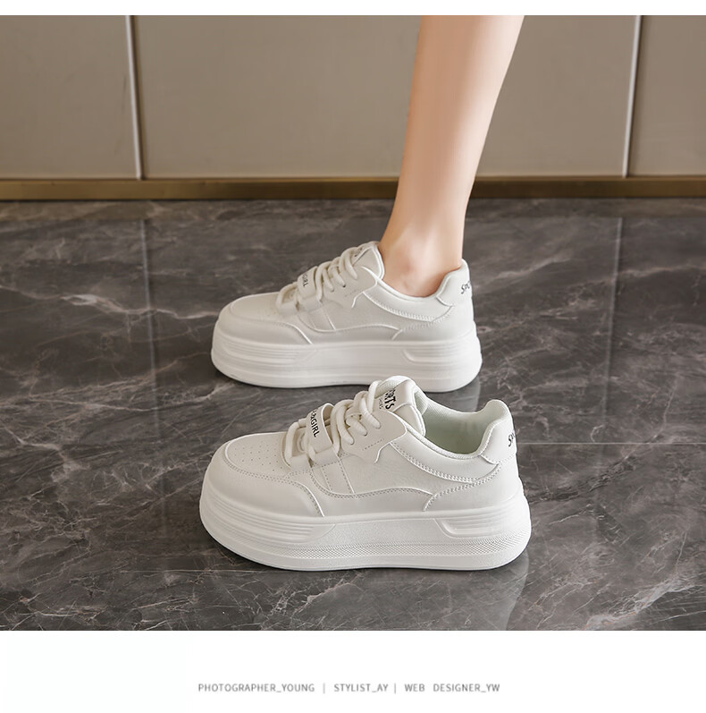 Cartelo Crocodile Women's Casual Shoes Fashion White Sneakers Spring Thick Sole Versatile Sports Shoes 1687 Mika Size 37 8