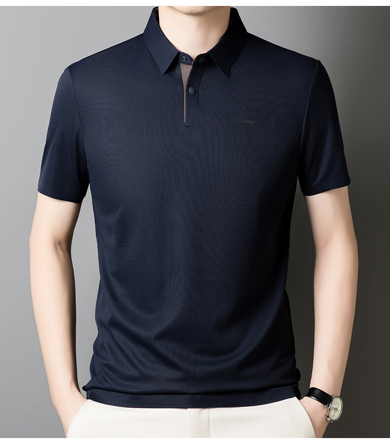 TUCANO Men's Short Sleeve Polo Shirt Summer Breathable Business Collar Casual Ice Silk Quick-Dry Top 18
