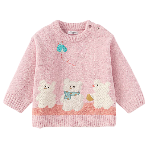 BALABALA Children's Clothing, Baby Sweater, Infant Knitwear, Boys' And Girls' Winter Wear, Round Neck Sweater, Fashionable Top, Knitted Sweater, Cute