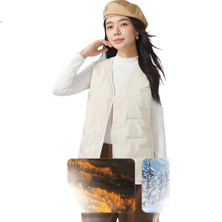 SNOWFLYING Women's Wool Filled Vest Autumn Winter Warm Lightweight Outerwear Layered Sleeveless Jacket