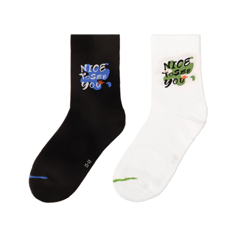 DR·KONG Kids Comfortable Casual Colorful Socks (2 Pairs, Set) Spring Autumn A00B1153 Black/White