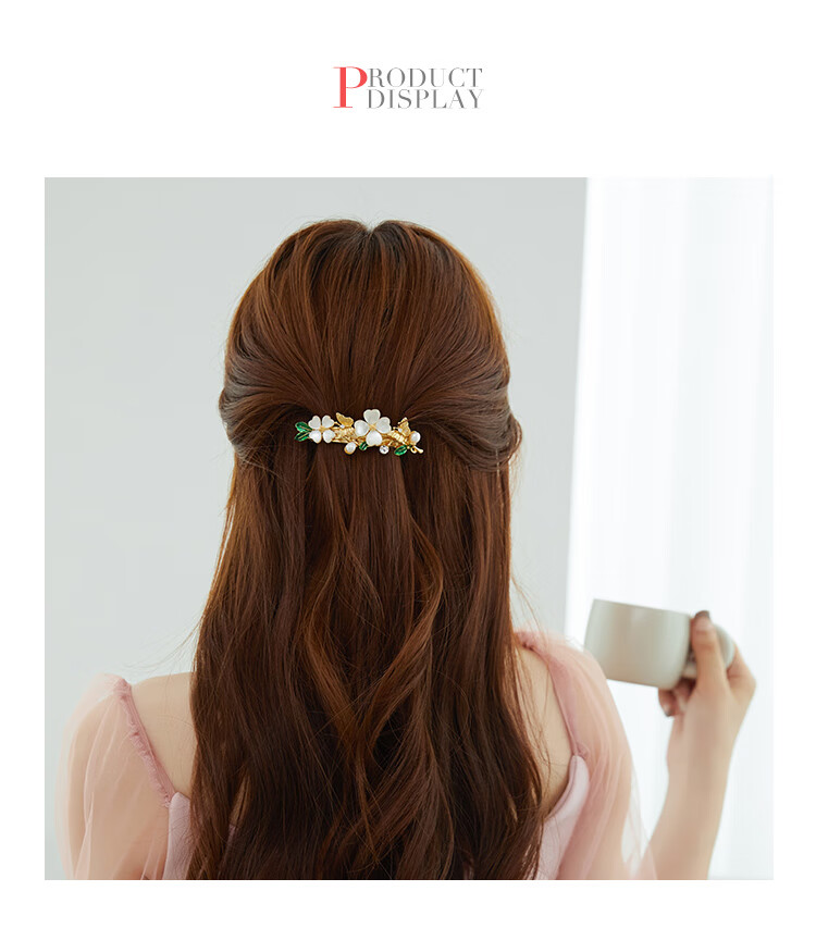 CHIMERA Four-Leaf Clover Hair Clip, High-End Hair Accessory for Women, Back of Head Spring Clip, Hair Ornament, Birthday Gift for Girls 8