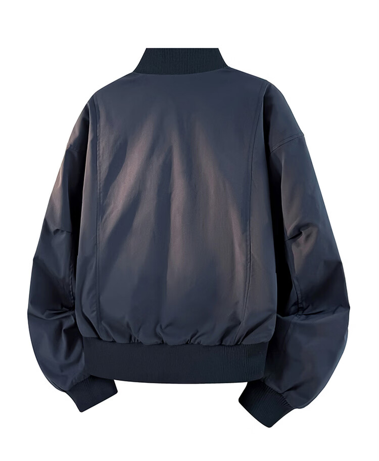 JEEP SPIRIT Men's American Style Flight Jacket Spring Loose Thick Baseball Jacket Navy Blue M 5