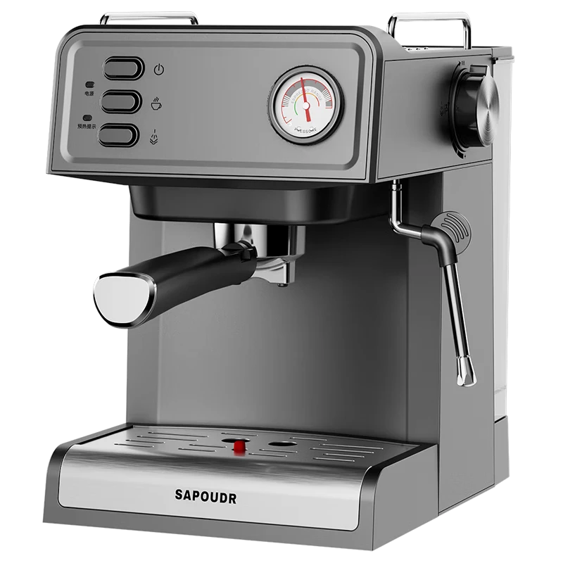 SAPOUDR EC35 Italian Semi-Automatic Coffee Machine 2026 New Home Small Office Espresso Latte Steam Milk Frother Beginner Black JD Self-Operated