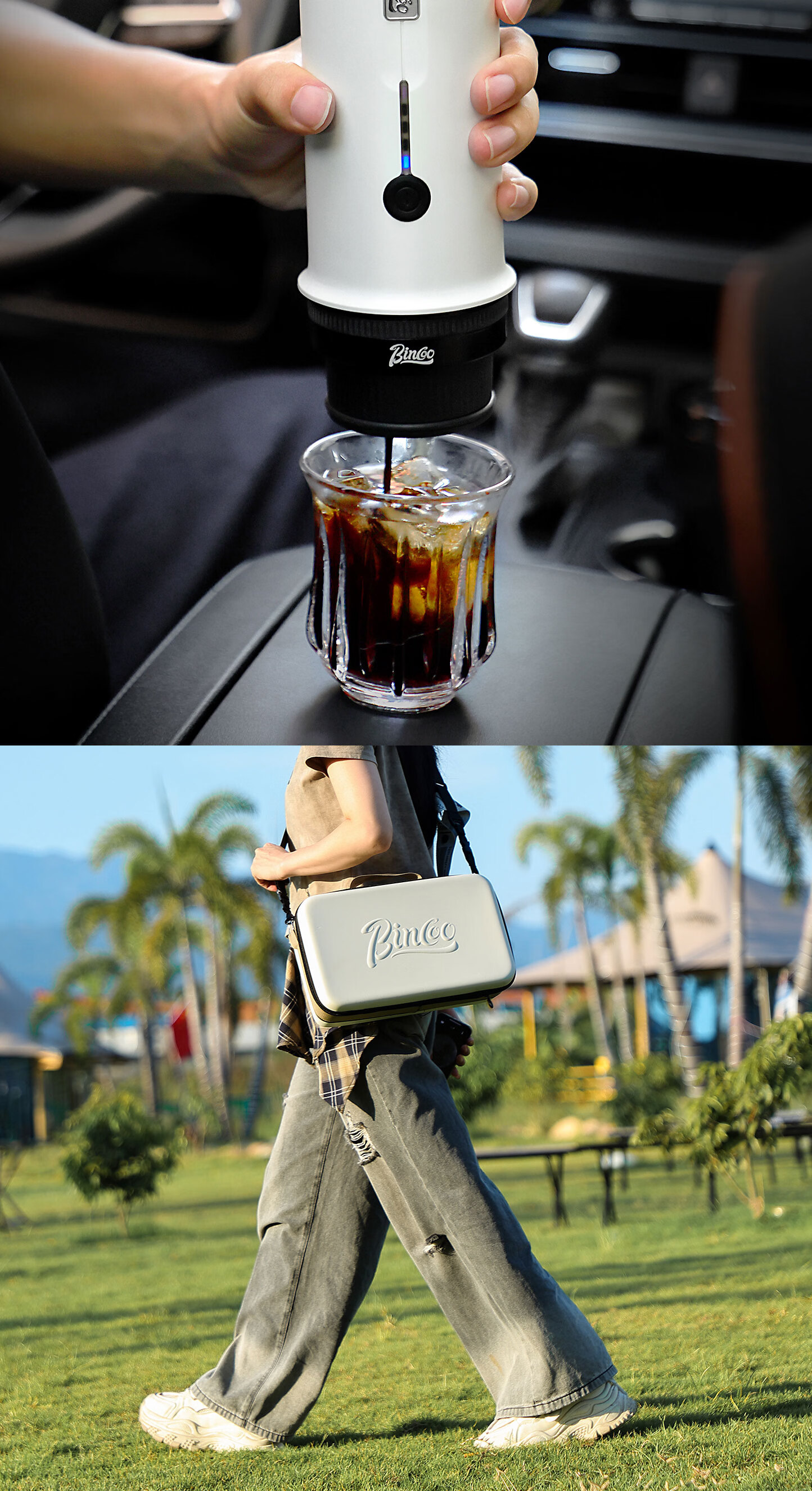 Bincoo Portable Coffee Maker H2Pro Capsule Coffee Machine Small Electric Italian Espresso Extractor 25