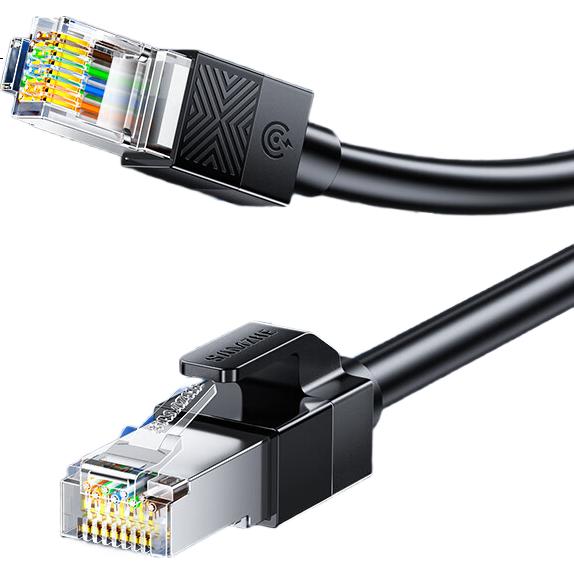 Экранированный Ethernet-кабель SAMZHE Cat6, 8 м, гигабитный, для домашней сети, витая пара, защита от помех, черный SF6080