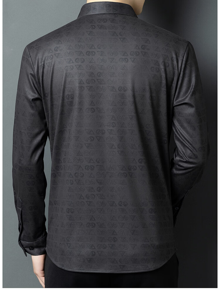 Edenbo Long Sleeve Micro Fleece Shirt Men Autumn Winter Cotton Wool Texture Top Dark Gray 180/96A (41) 18