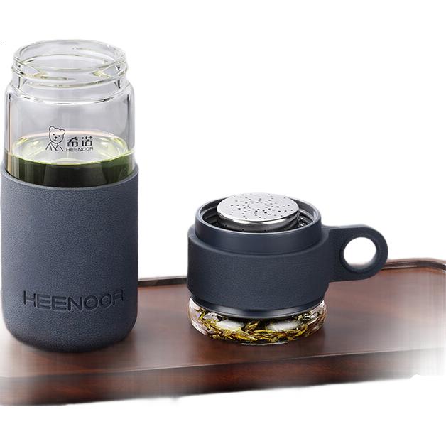 Термокружка Heenoor XN-9013 с функцией разделения чая и воды, для мужчин, портативная, синий джентльмен, 460 мл