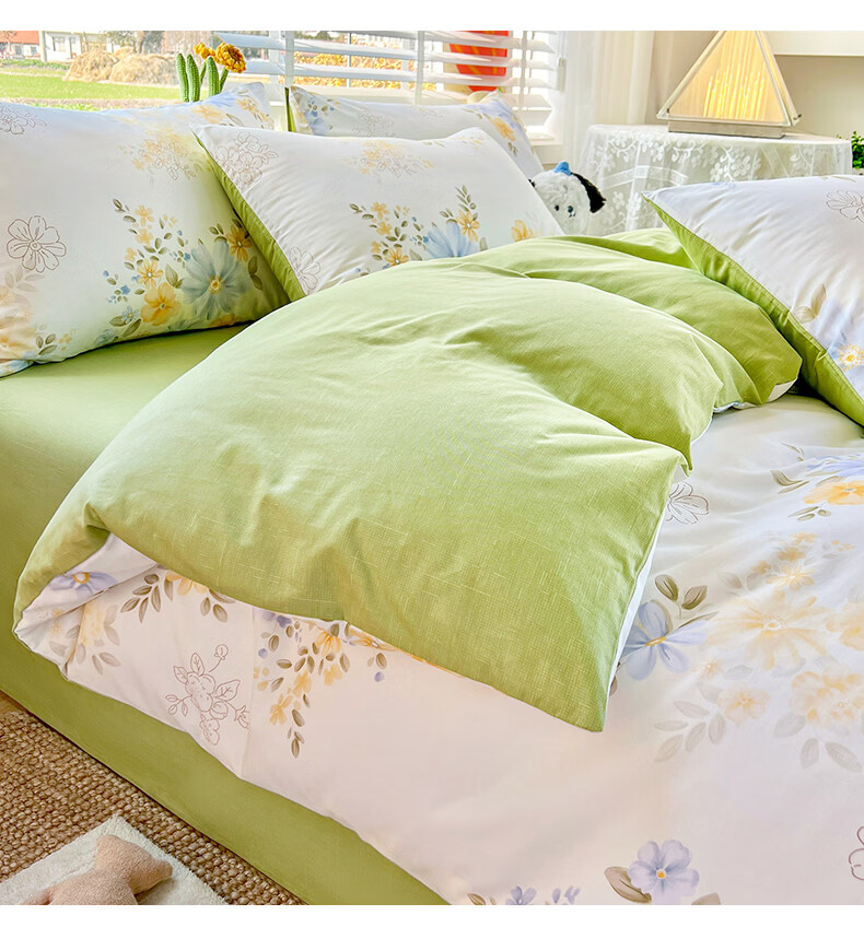 Grace 7A Antibacterial 100% Cotton Four-Piece Bedding Set Xinjiang Cotton Duvet Cover 220x240cm for 1.8/2m Bed 2