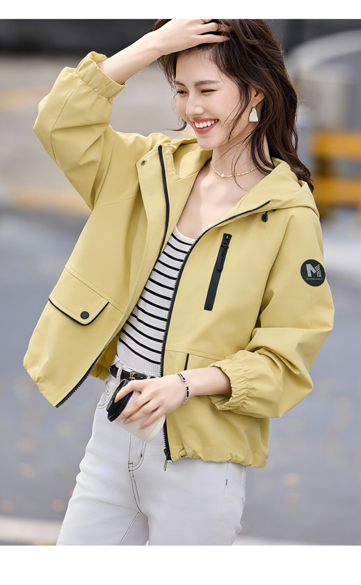 She Enjoy Casual Short Jacket for Women Petite Workwear Style Outdoor Jacket T54D021 13