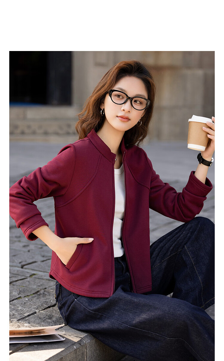 Demana [Cloud Cotton] Winter Gray Series Stand Collar Two-Way Zipper Split Pocket Petite Women's Jacket 10