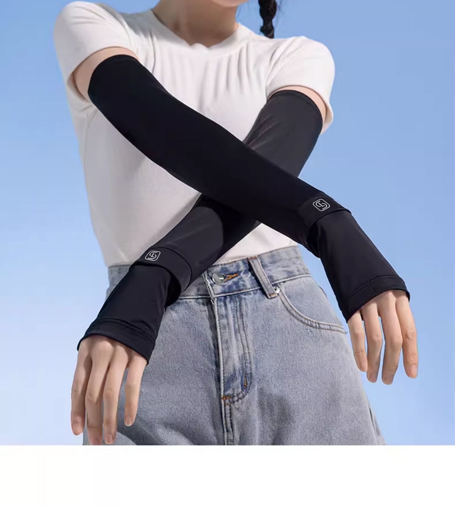 Langsha Ice Silk UV Protection Arm Sleeves for Men and Women Summer Outdoor Driving Cycling Cooling Sleeve Covers 21