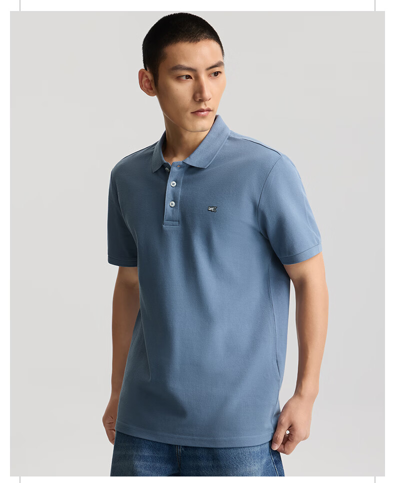 Lee 26 Spring Summer New Standard Fit Polo Shirt with Small Logo Emblem for Men Camel 3XL 13