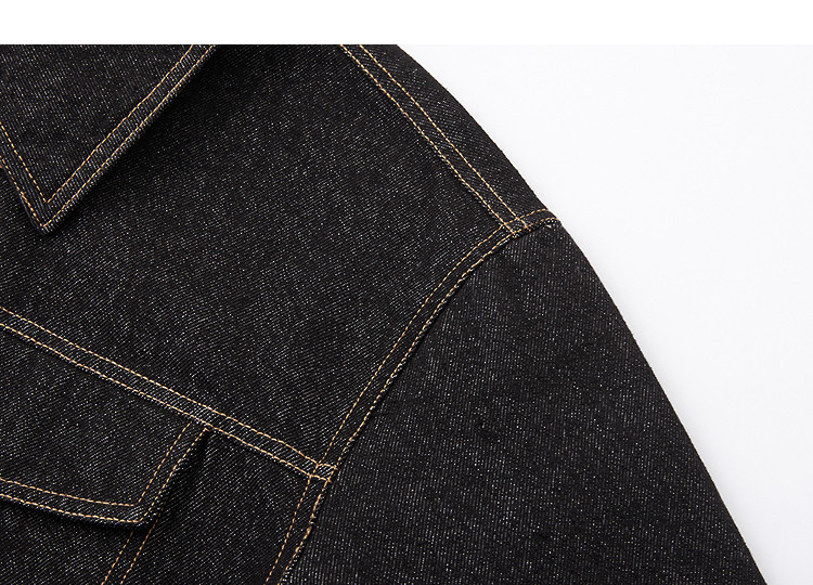 Demana [Cloud Feel Cotton Blend] Spring Vintage Style Lapel Fake Pocket Topstitching Loose Petite Women's Denim Jacket 13