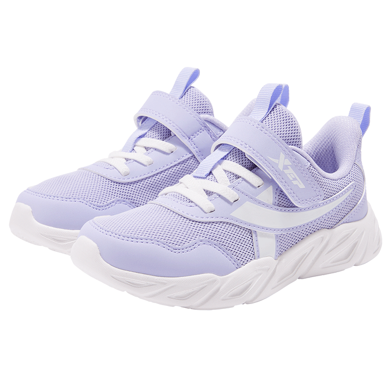 Xtep Kids Lightweight Running Shoes 2.0 Girls Toddler Running Shoes Navy Purple/Off-White Size 29