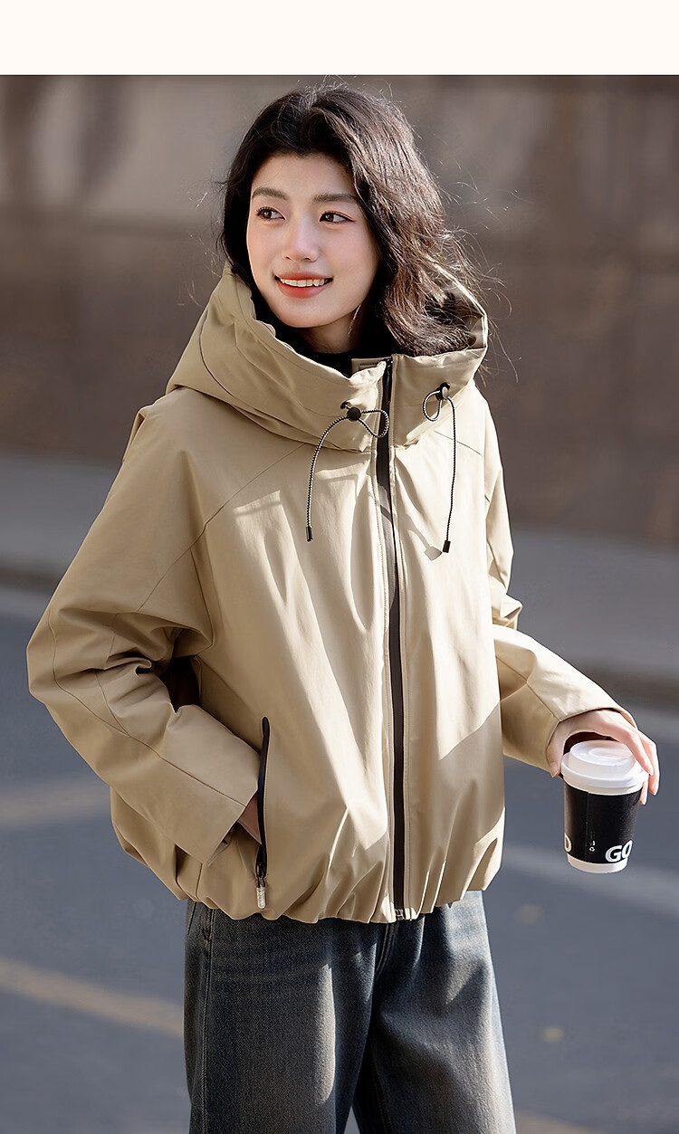 Demana [Three-Proof Black Technology] Winter 90% Duck Down Hooded Non-Detachable Elastic Hem Cloud Grid Taped Women's Down Jacket 12